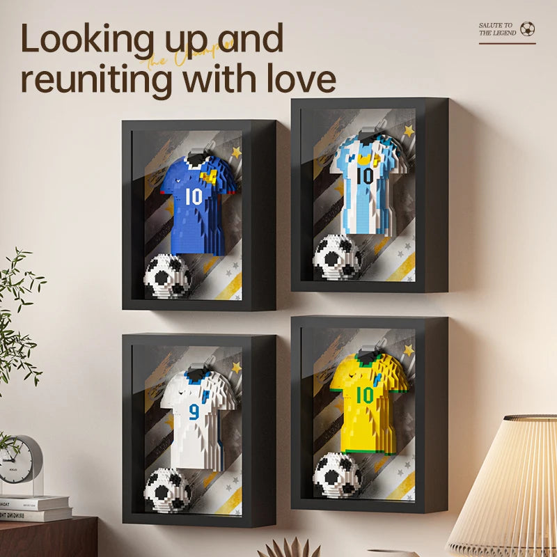 7 Models – Legendary Soccer Jersey & Trophy Frame Building Block Sets