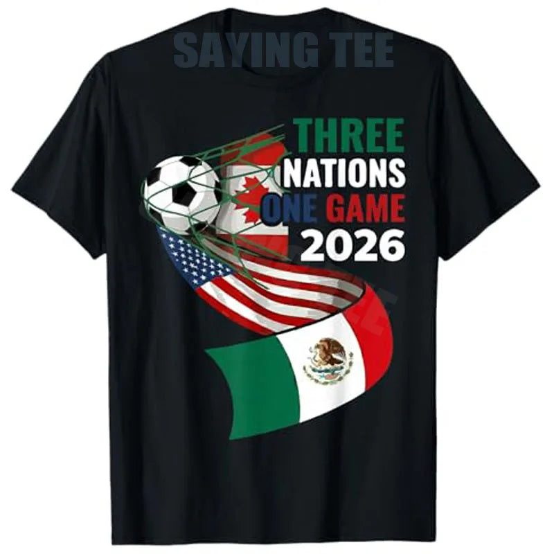 Three Nations One Game 2026 Football Graphic T-Shirt 🌎⚽