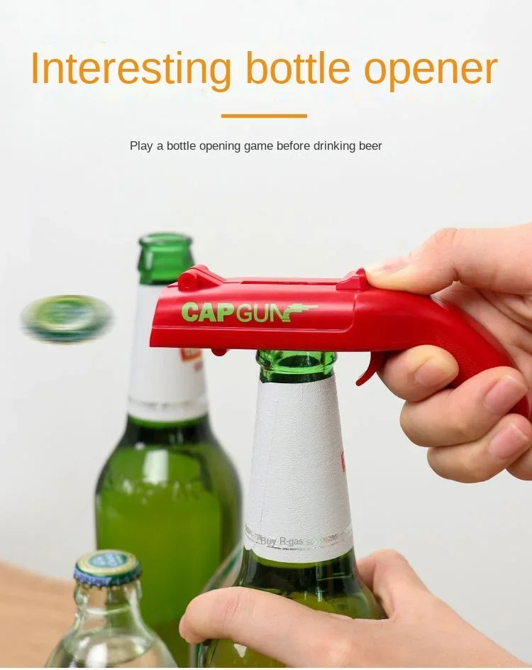 Creative Bottle Cap Launcher & Beer Opener Gun