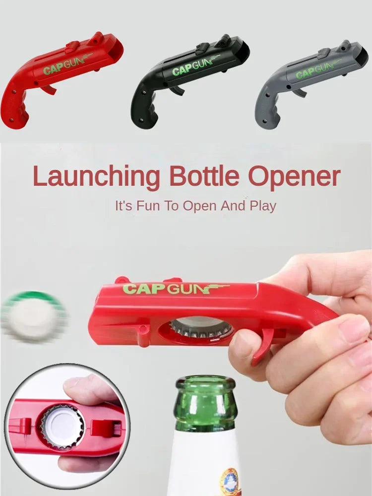 Creative Bottle Cap Launcher & Beer Opener Gun