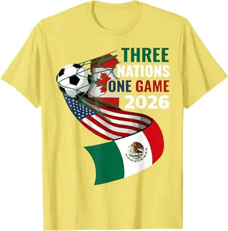 Three Nations One Game 2026 Football Graphic T-Shirt 🌎⚽