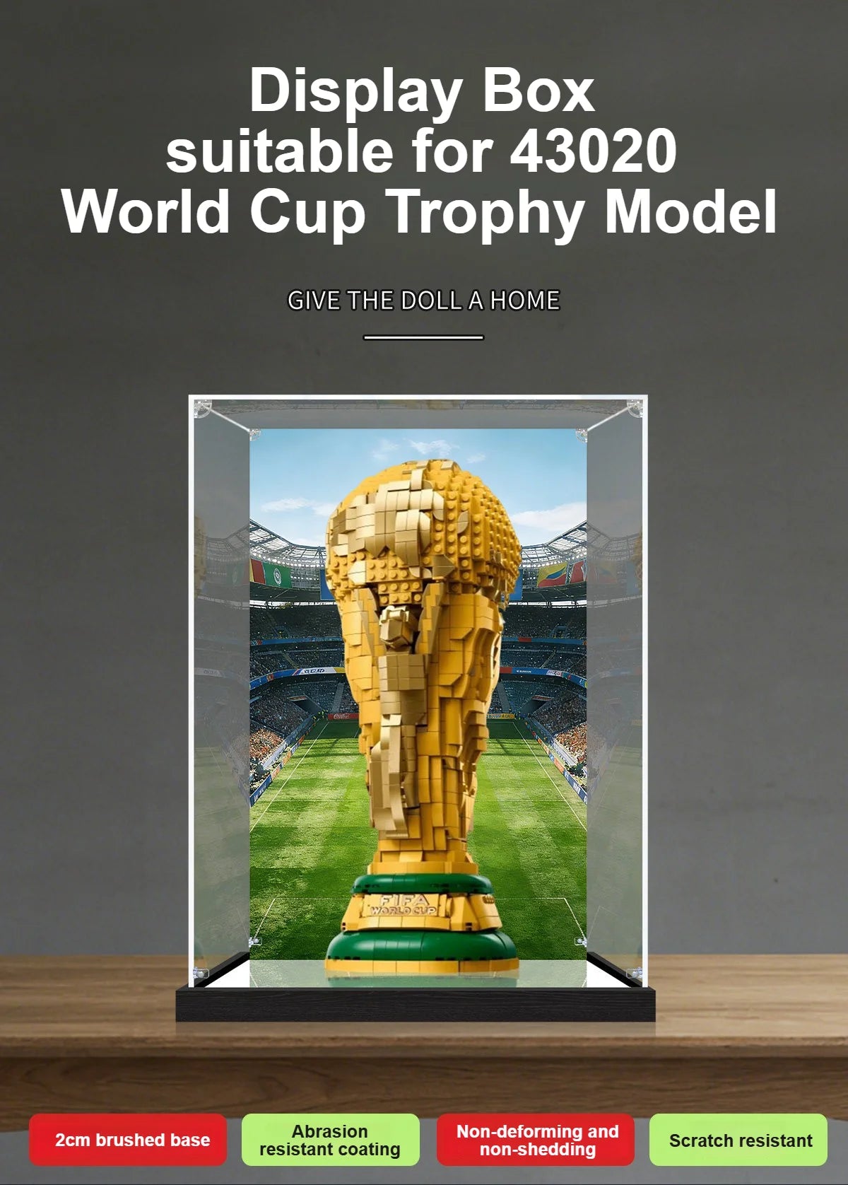 Premium Display Case for LEGO 43020 World Cup Trophy