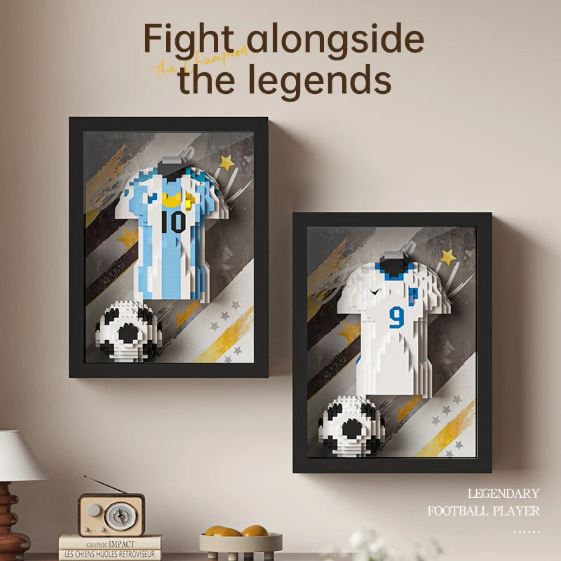 7 Models – Legendary Soccer Jersey & Trophy Frame Building Block Sets