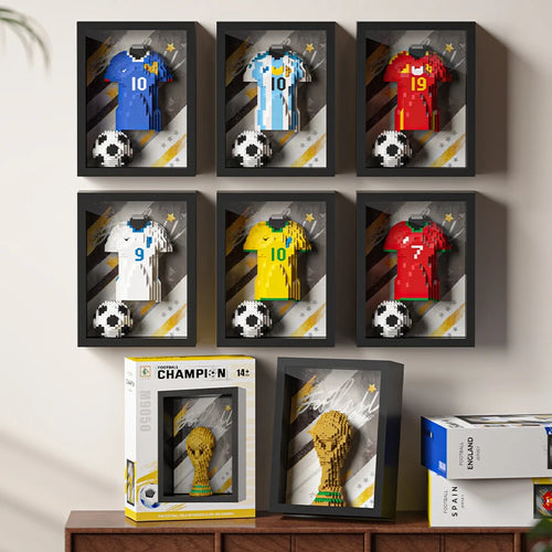 7 Models – Legendary Soccer Jersey & Trophy Frame Building Block Sets