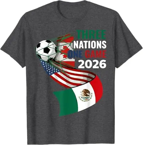 Three Nations One Game 2026 Football Graphic T-Shirt 🌎⚽