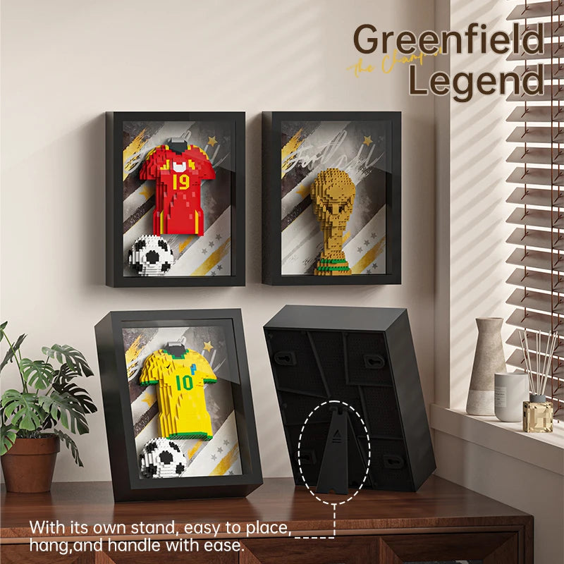 7 Models – Legendary Soccer Jersey & Trophy Frame Building Block Sets
